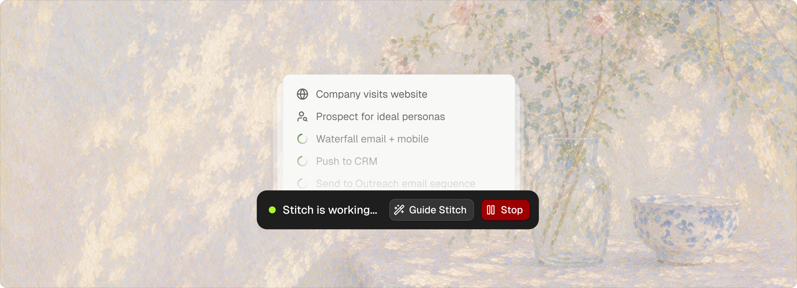 Agent Stitch interface 1
