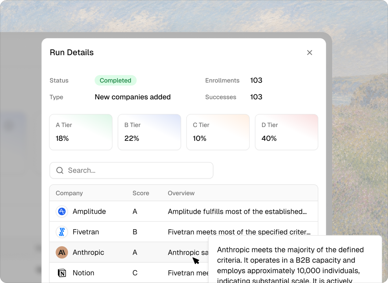 Fit score agent interface 1